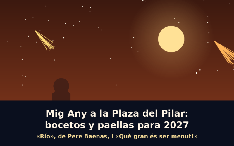 La falla Plaza del Pilar celebra su Mig Any con la exhibición de los bocetos de 2027