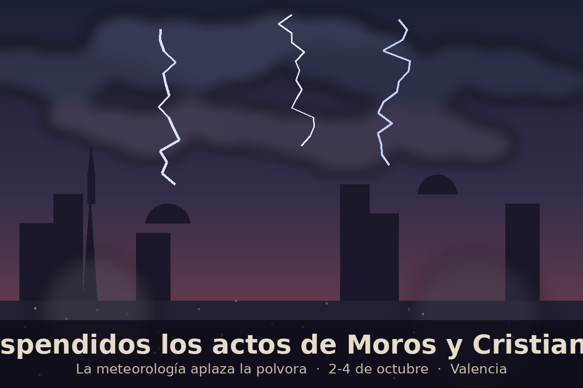 Suspendidos los primeros actos de Moros y Cristianos de València por la meteorología